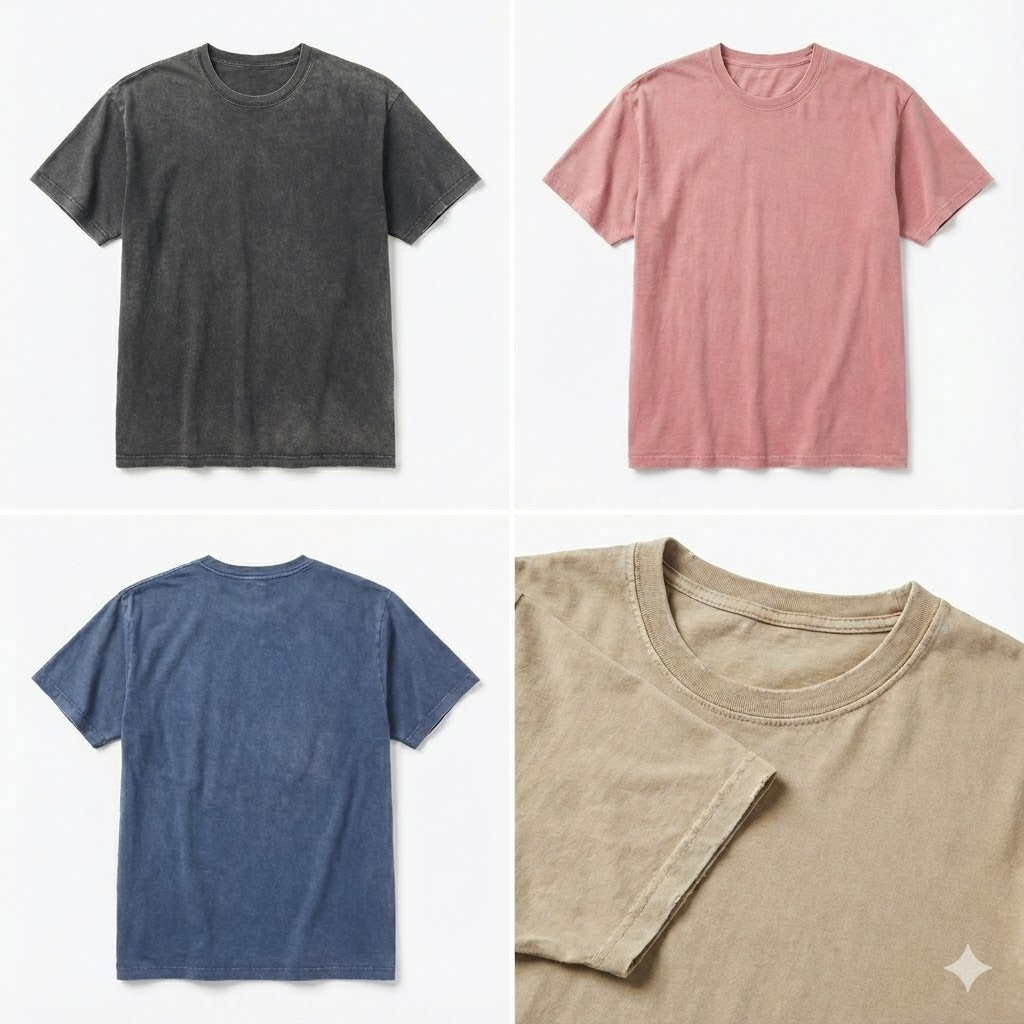 Vintage Washed Short Sleeve Tee AI Prompt Pack