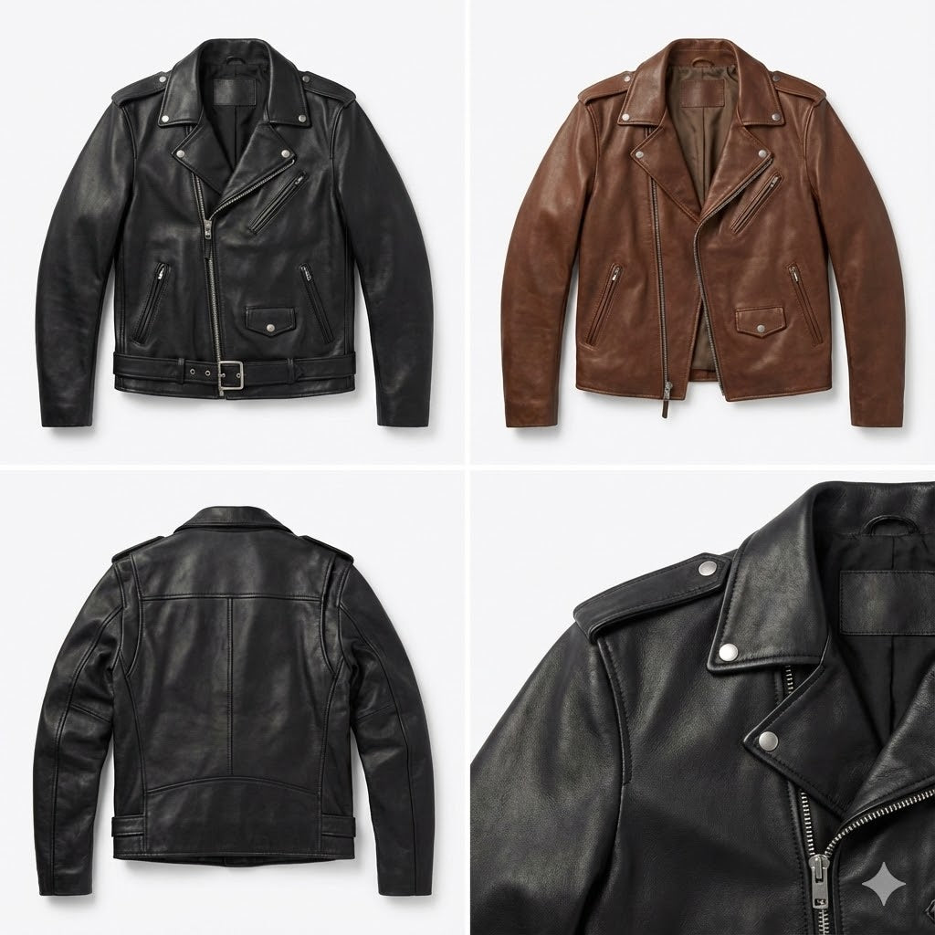 Classic Leather Jacket (Biker Style) AI Prompt Pack